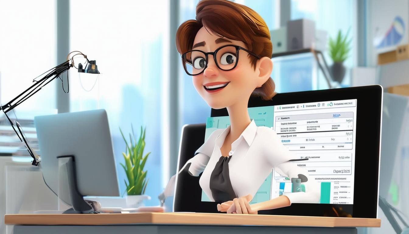 a pixar style character of an office worker at a tech services company focusing on skill and experience tracking to improve project outcomes-1 a pixar style character of an office worker at a tech services company focusing on skill and experience tracking to improve project outcomes-1